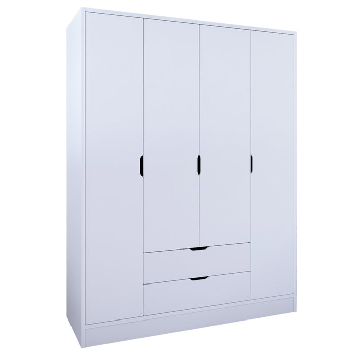 Hanah Home Armario Duru 4 Puertas Blanco Mate Hanah Home Armario Duru 4 Puertas Blanco Mate